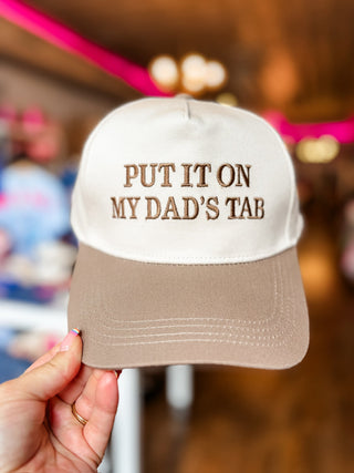 Ash Mocha Put It On My Dad's Tab Baseball Hat