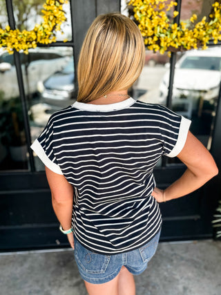 Black Lennox Lane Stripe Top