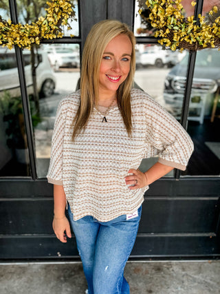 Taupe Willow Point Top