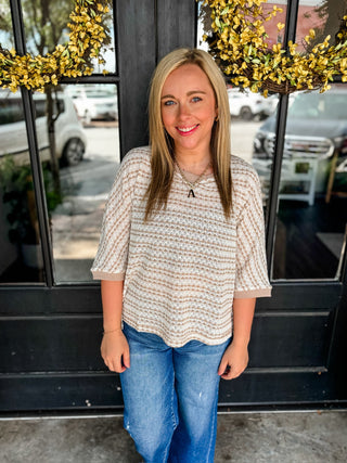 Taupe Willow Point Top