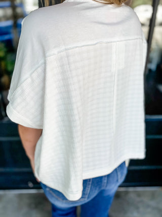 White Sutton Textured Top