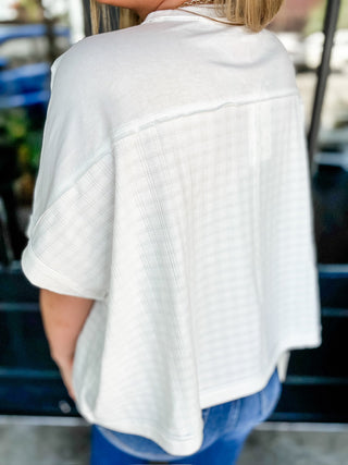 White Sutton Textured Top