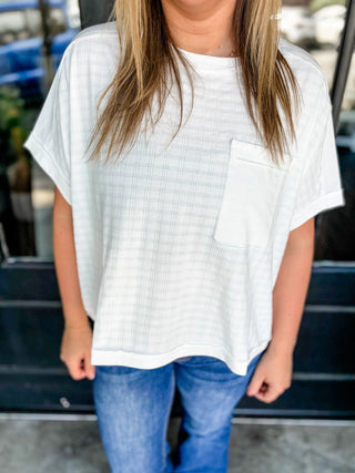 White Sutton Textured Top