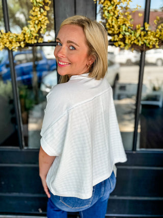 White Sutton Textured Top