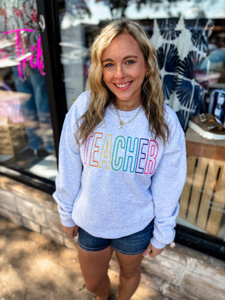 TEACHER Dot Embroidered Sweatshirt