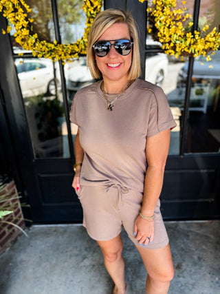 Taupe Raw Edge Runaround Set