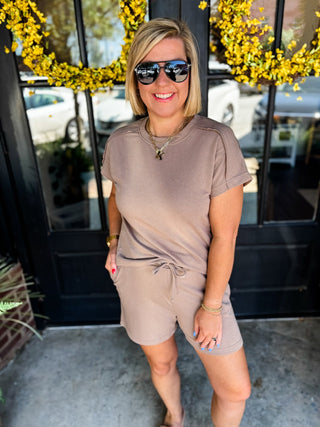Taupe Raw Edge Runaround Set