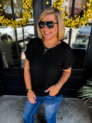Black Crossroads Sweater Top