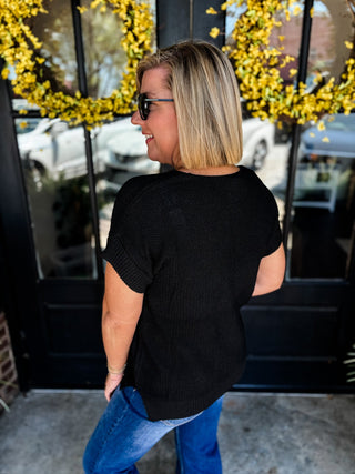 Black Crossroads Sweater Top