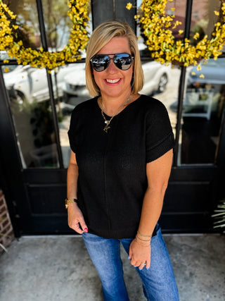 Black Crossroads Sweater Top