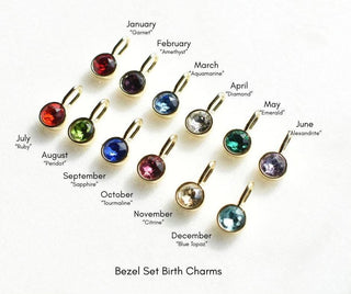 Bezel Birthstone Charm | Sis Kiss