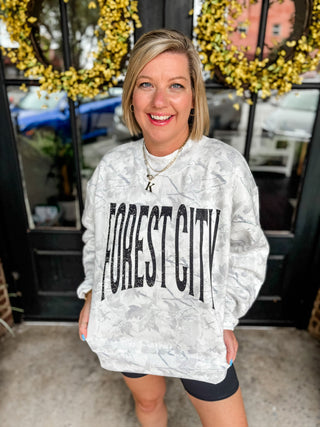 Forest City Oversized Camo Mockneck Sweatshirt
