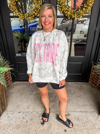 Fox Tribe Oversized Camo Mockneck Sweatshirt