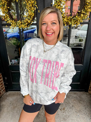 Fox Tribe Oversized Camo Mockneck Sweatshirt