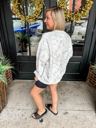 Fox Tribe Oversized Camo Mockneck Sweatshirt