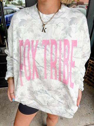 Fox Tribe Oversized Camo Mockneck Sweatshirt
