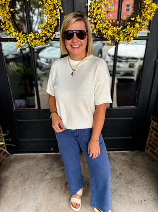 Blackberry Cropped Wide Leg Denim Pants | Zenana