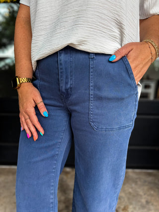 Blackberry Cropped Wide Leg Denim Pants | Zenana