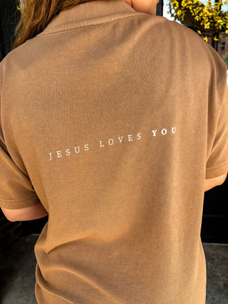 Jesus Loves Me & You Camel Tee