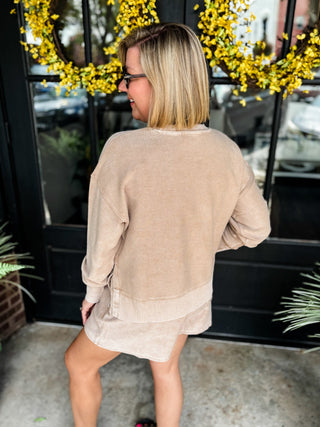 Mocha Corded Drawstring Shorts