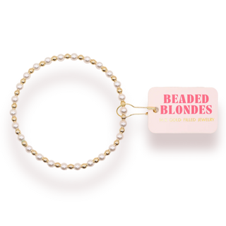 Luci Pearl Bracelet in Gold | Beaded Blondes