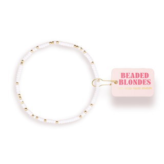 White Sprinkle Bracelet | Beaded Blondes