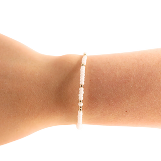 White Sprinkle Bracelet | Beaded Blondes