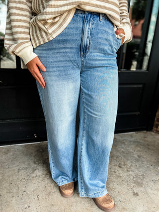 Featherweight Elastic Waistband Baggy Jeans | Judy Blue