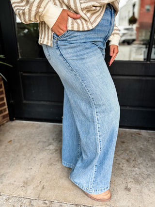 Featherweight Elastic Waistband Baggy Jeans | Judy Blue