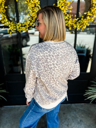 Lilah Leopard Mockneck Sweatshirt