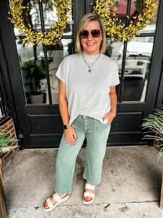 Sage Cropped Wide Leg Denim Pants | Zenana