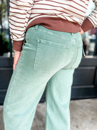 Sage Cropped Wide Leg Denim Pants | Zenana
