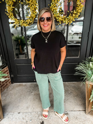 Sage Cropped Wide Leg Denim Pants | Zenana