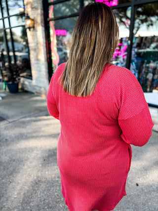Long Sleeve Ribbed Dress | Multiple Colors