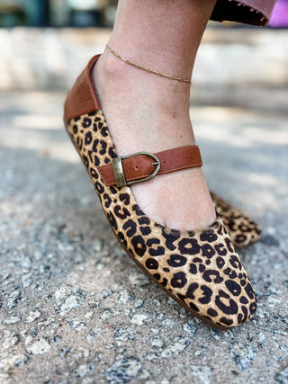 Leopard Carden Mary Jane Flat