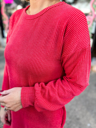Long Sleeve Ribbed Dress | Multiple Colors