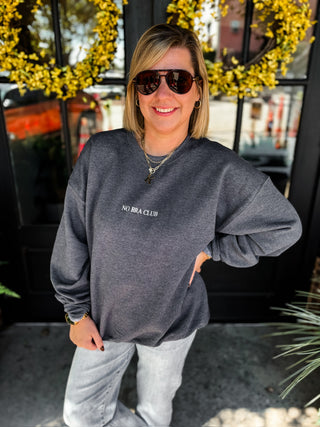 No Bra Club Embroidered Sweatshirt