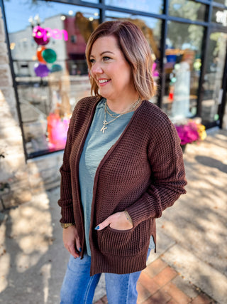 Easy Layers Waffle Cardigan