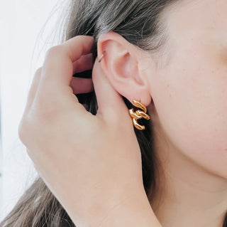 Broken Chain Link Waterproof Earrings