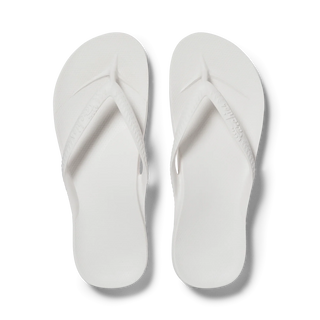 White - Archies Arch Support Flip Flops