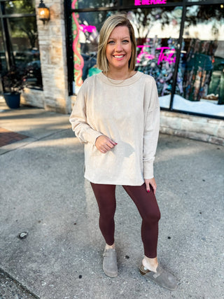 Brown Microfiber Full Length Leggings