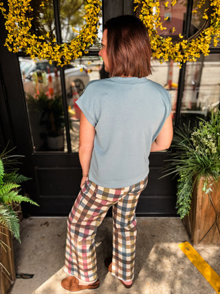Autumn Check Wide Leg Jeans