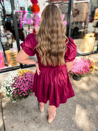 Merlot Pintuck Dress