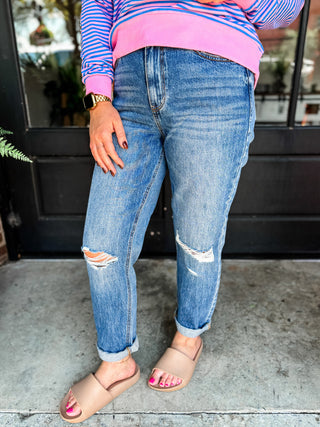 Billie Rigid Magic Boyfriend Classic Stone Blue Jean | Judy Blue