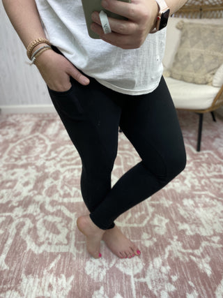 Black Pocket FULL LENGTH Anchored Leggings
