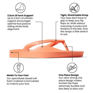 Peach - Archies Arch Support Flip Flops