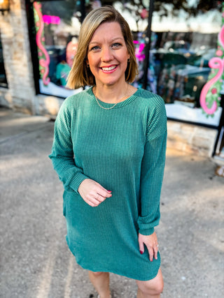 Long Sleeve Ribbed Dress | Multiple Colors