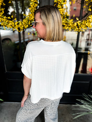 White Sutton Textured Top