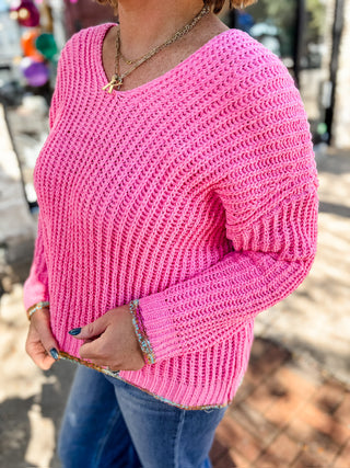 Pink Pop Knit Sweater