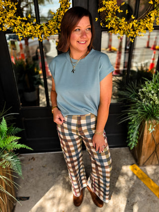 Autumn Check Wide Leg Jeans